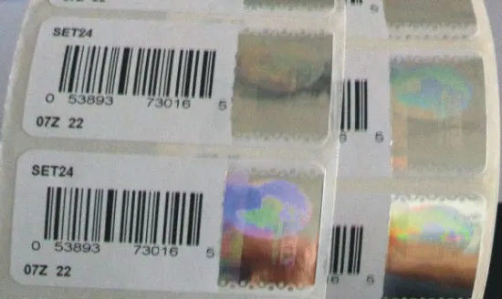 Security paper printing with hot stamping holgoram