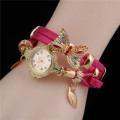 Charm Fashion Ladies Dress Watches Quadrante piccolo Cintura intrecciata in pelle PU con orologio al quarzo a farfalla per orologi da polso da donna