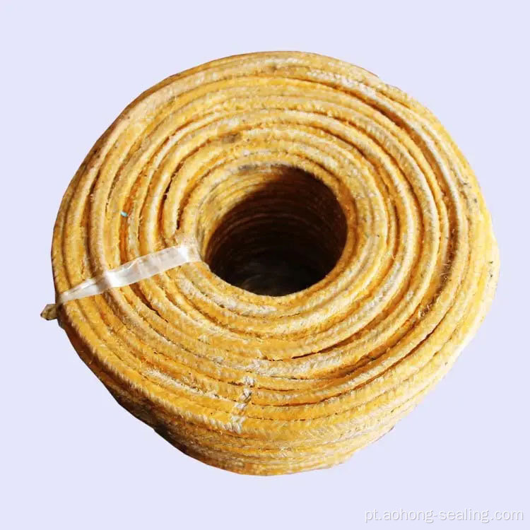 Glândula de fibra de algodão amarelo embalando com graxa