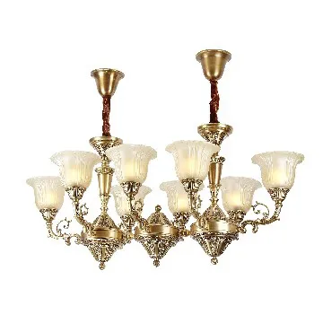 Glass Copper Chandelier Ceiling Lights