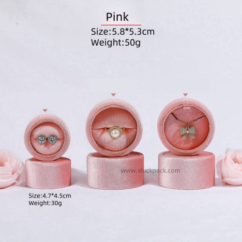 OEM LOGO Jewellery Oval Ring Cases Velvet Boxes