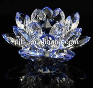 K9 Clear Crystal glass Lotus Flower For Fengshui Gifts