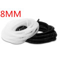 Spiral wrapping band SWB-08 diameter 8mm About 13M Length Black White Cable casing Cable Sleeves Winding pipe Spiral Wrapping