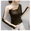 Long-sleeved half-high neck hole bottoming shirt