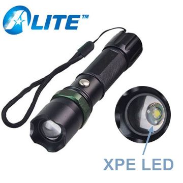 Super Bright LED Zoom Dimmer Rechargeable Tactical Police Flashlight