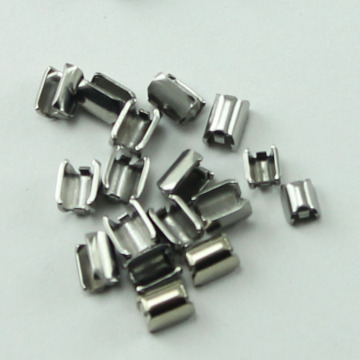Stainless steel U-shape Top Stop for bag Zipper