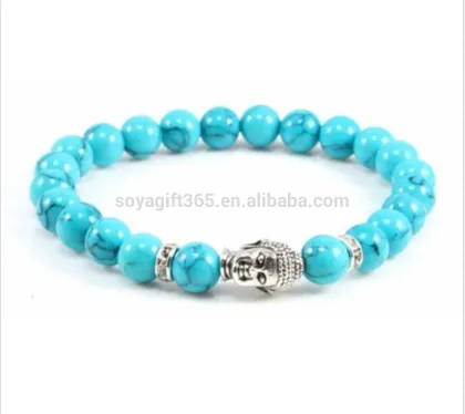 2015 fashion DIY Blue Turquoise Bracelet Yu Ga Buddha