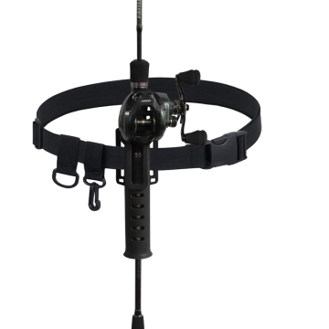 Adjustable Fishing Waist Belt with Pole Inserter for Various Rods and Reels