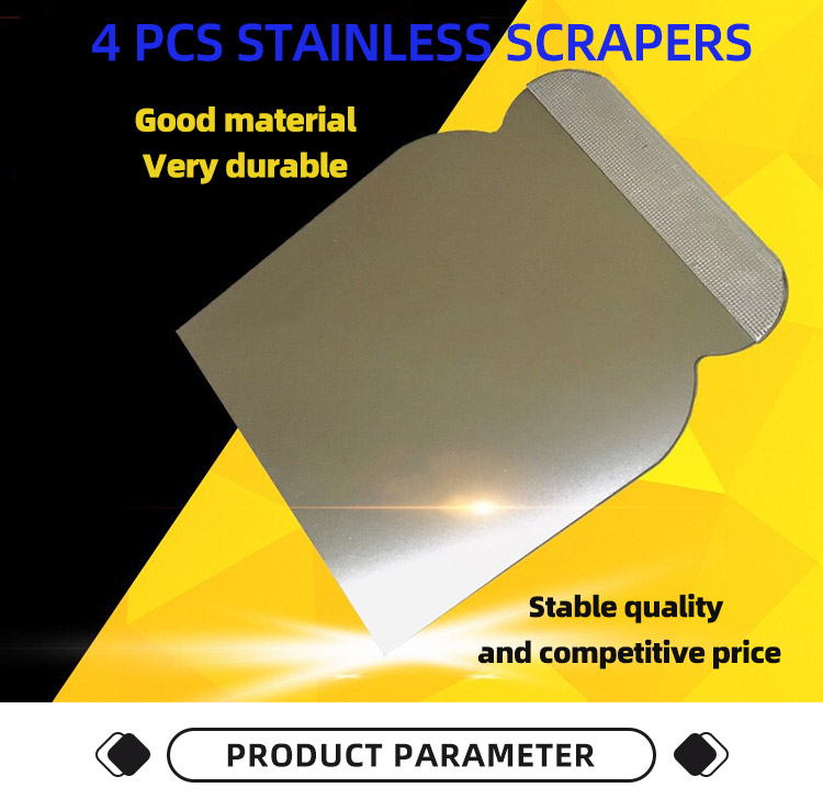 4pcs Stainless Steel Scraper