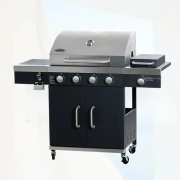 Commercial Outdoor Garden Large Gas Grill with Side Burner Charcoal Smokeless BBQ Grill