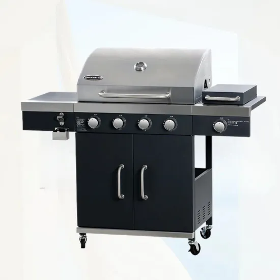 Commercial Outdoor Garden Large Gas Grill with Side Burner Charcoal Smokeless BBQ Grill