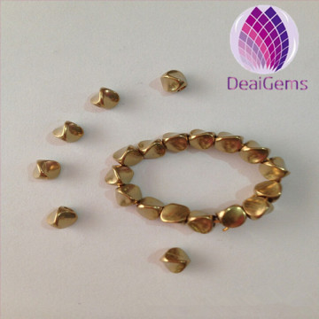 Twist brass bead 4.5mm brass spacer beads natural brass color nepal beads