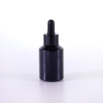 15ml black oblique shoulder glass dropper bottle