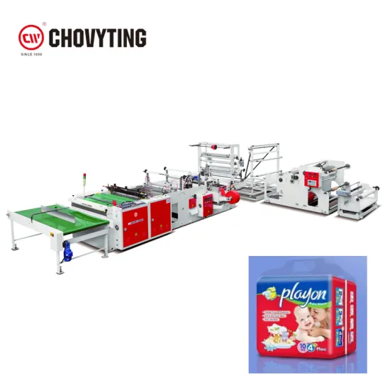 Fully Automatic Cross Handle Type Baby Adult Diaper Bag Making Machine