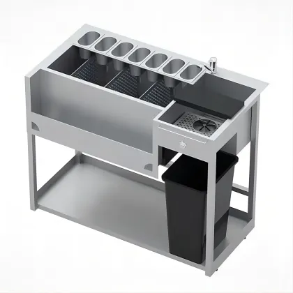 Modern Restaurant & Bar Equipment: Open Kitchen & Cocktail Bar Setup