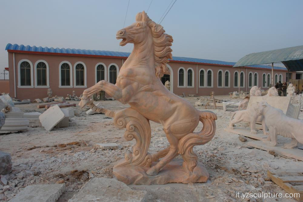 Statua del cavallo di salto di pietra per la decorazione esterna