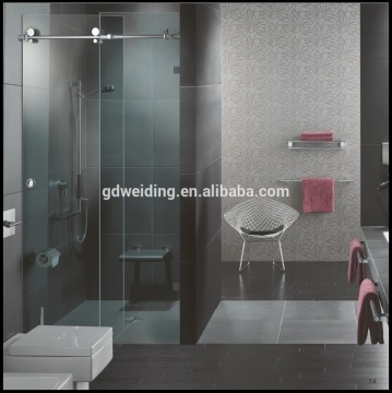 Stainless Steel shower room frameless glass sliding door Kit