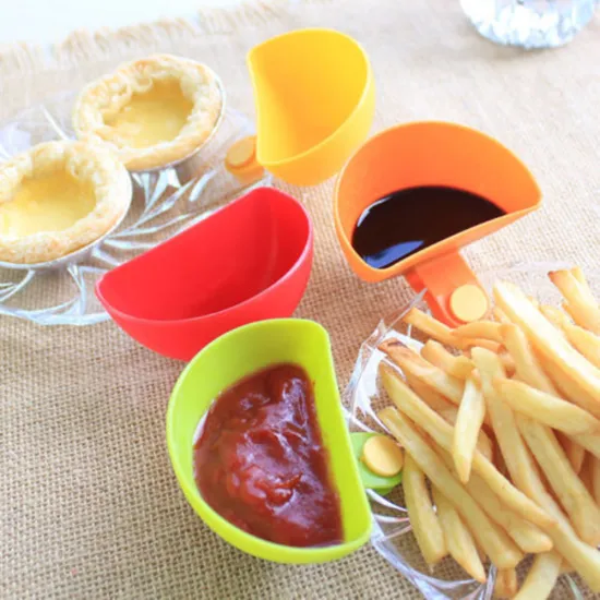 sauce spice scoop holder plastic multicolored bowl plate side dip clips for kitchenware