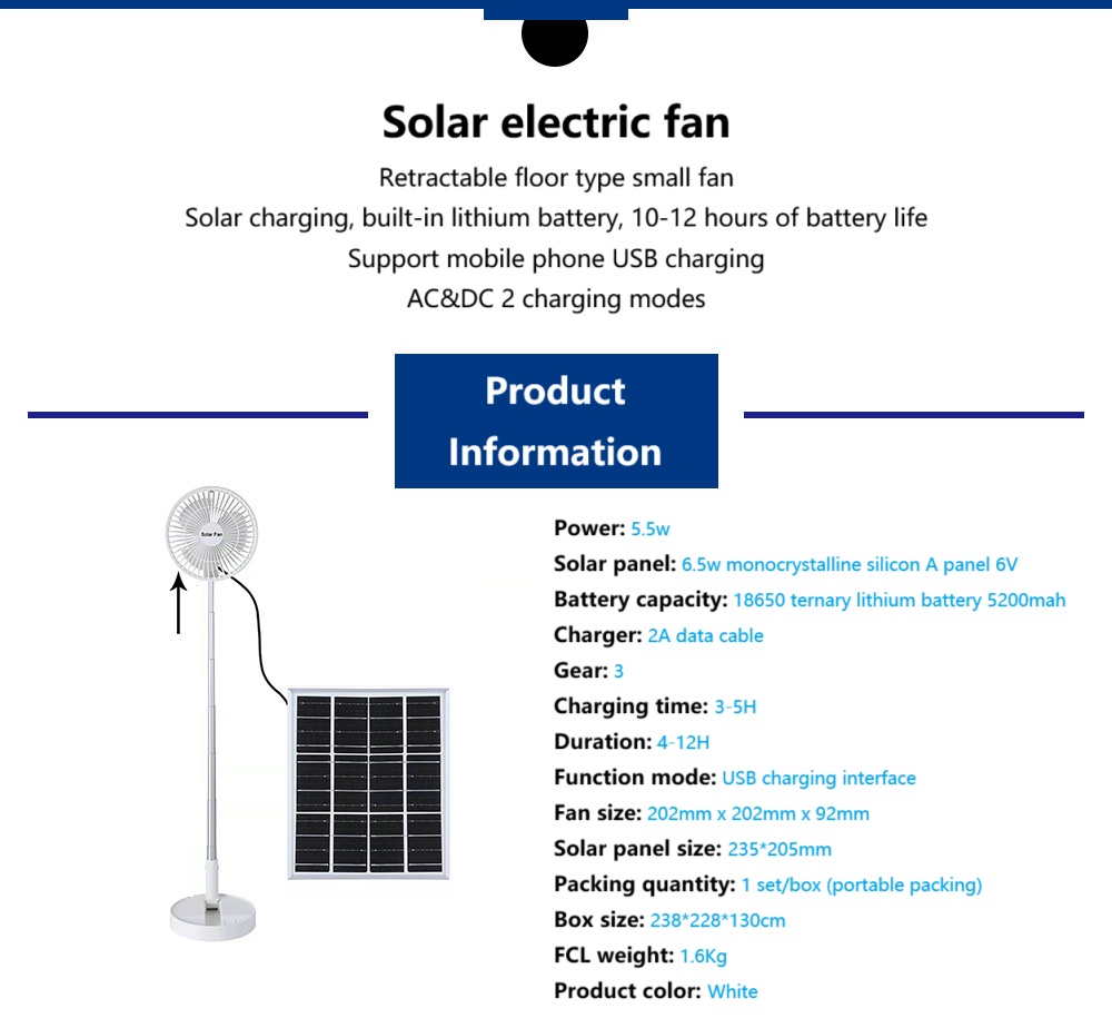 Foldable solar Fan