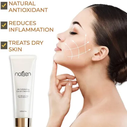 24K Gold Exfoliating Facial Cleanser with Aloe Vera and Vitamins