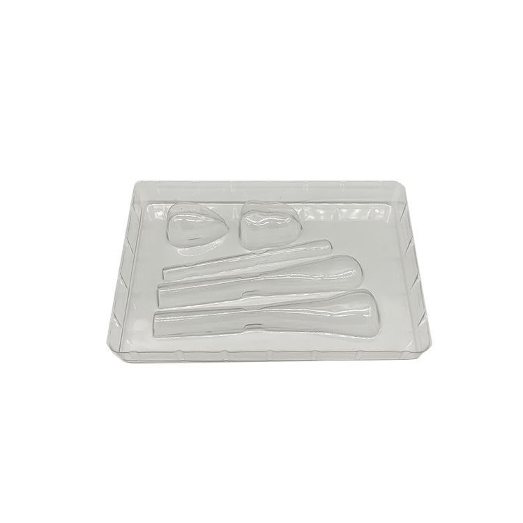 Cosmetic clear plastic blister packaging tray