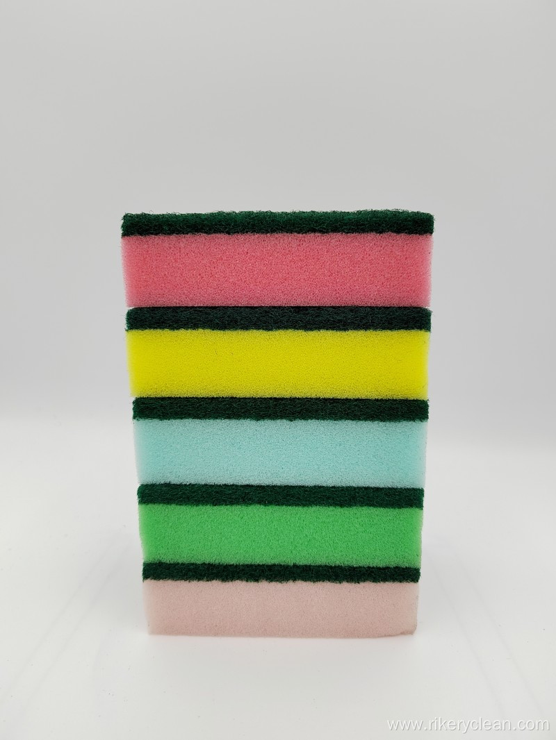 Non-Scratch Scrub Sponge Multi Colour Cleaning Sponge HM0006