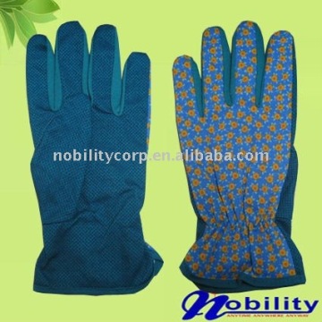 pvc polka dots nylon garden glove