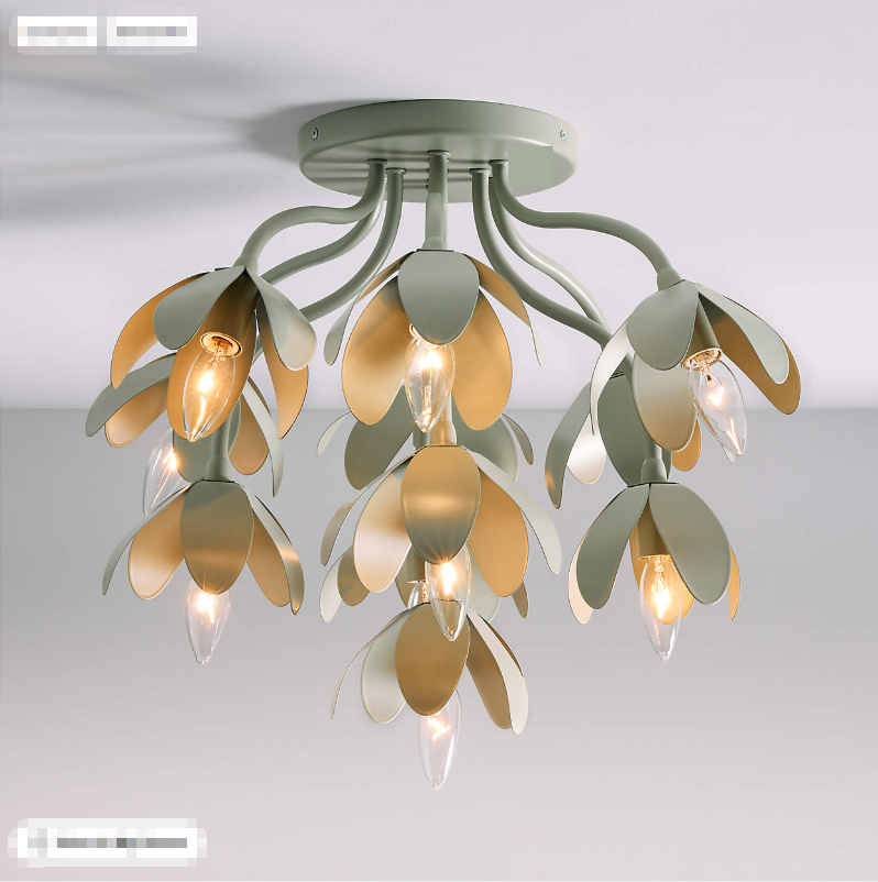 Bouquet Sage Green 22 Kids Flower Flush Mount Ceiling Light (2)