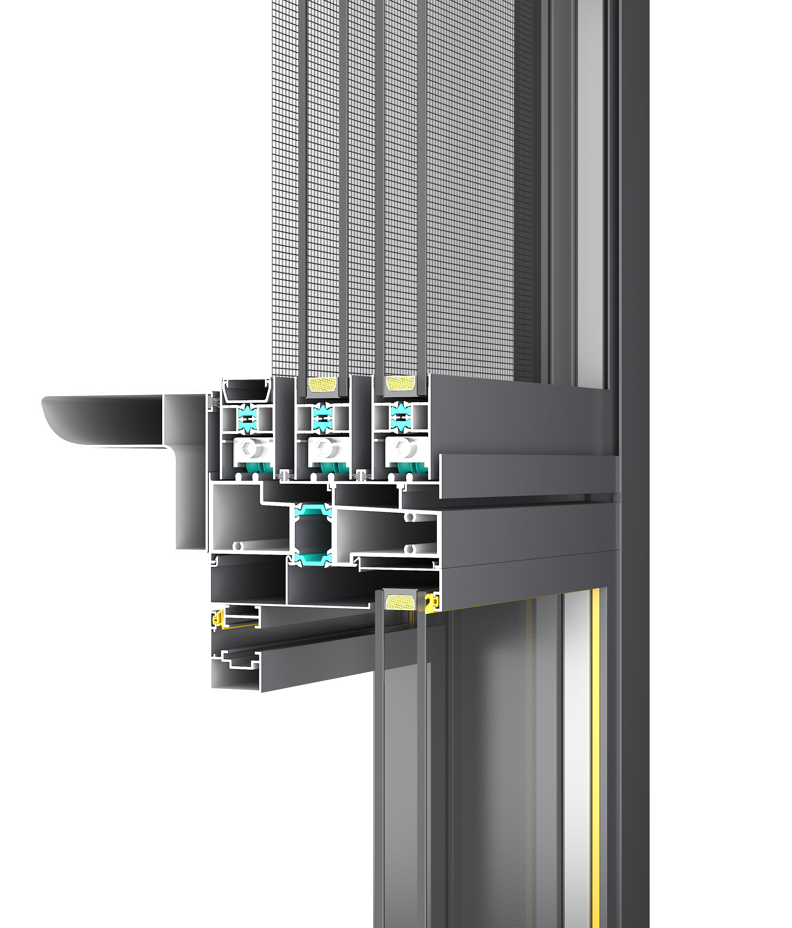 130 six-track narrow side bridge sliding window-Hidden drainage design