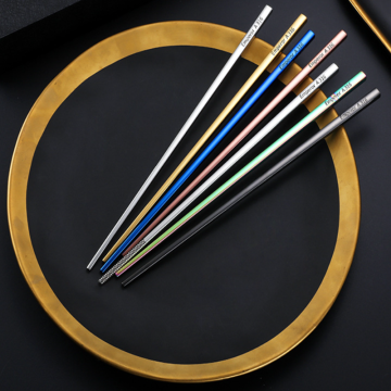 Stainless Steel Chopsticks With Titanium Plating