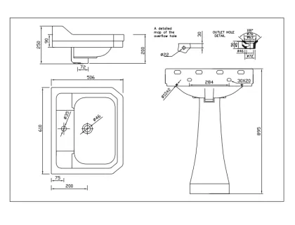 Bathroom Ceramic Sink - Full Pedestal Ceramic Basin