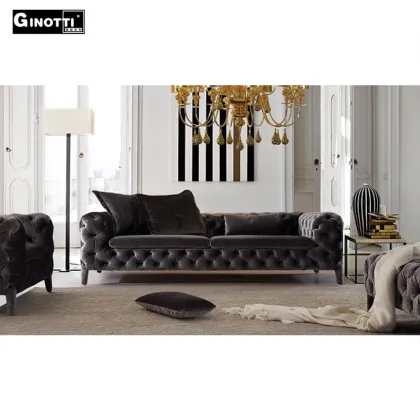 Poliform style black fabric sofa