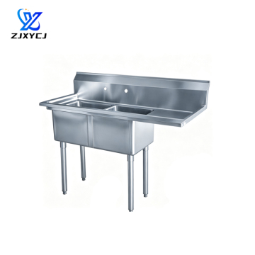 Double Drainboard Stainless Commercial Compartment Sink
