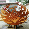 Plasma Metal Sphere Corten Steel Fire Bola