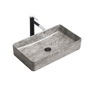 Dark Gray Fashionable Rock Plate Ceramic Bathroom Sink