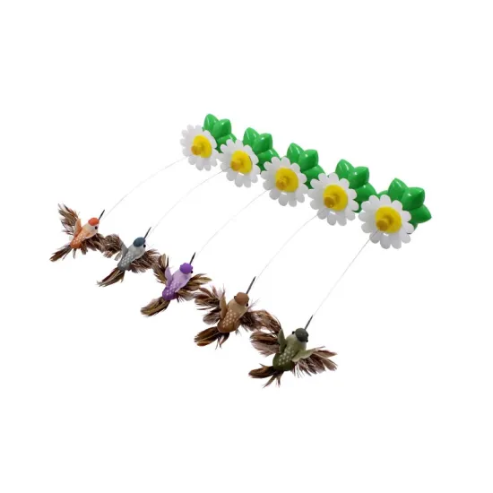 variolated Electric flying bird around flowers for Cat Teaser