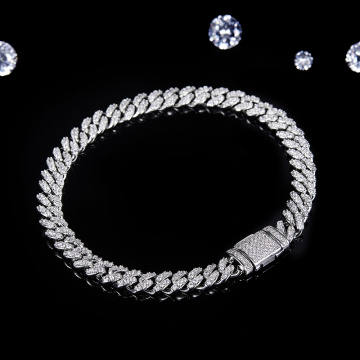 Mens Cuban Link Chain Premium Lab Diamond Cuban Link Bracelet Manufactory