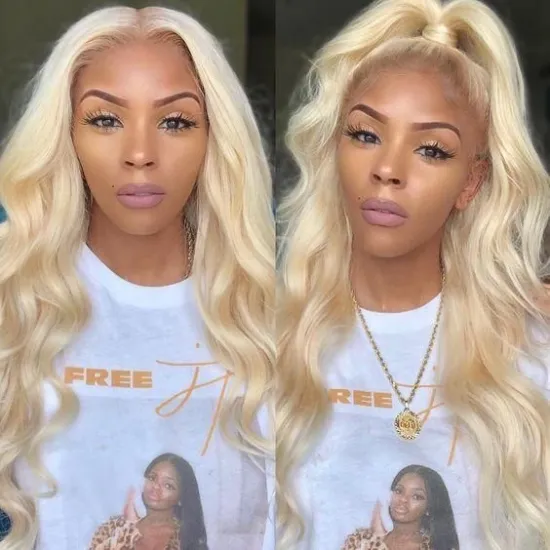 Blonde 613 Human Hair Full Lace Wig Wholesale 150 Density Honey Blonde 613 Lace Front Brazilian Human Hair Blonde Straight 613