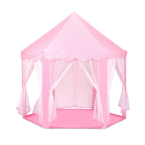 Polyester Pink Hexagon Princess Castle Outdoor & Indoor Kids' Play Tent in Blue
