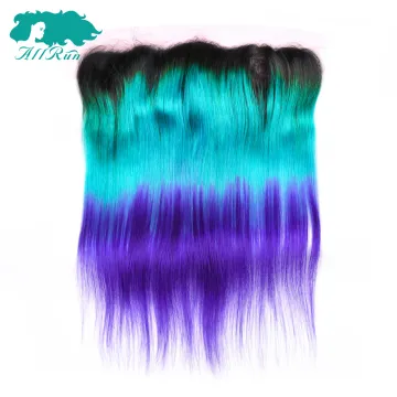 ombre lace frontal, TB/blue/purple color ombre color hair lace frontal