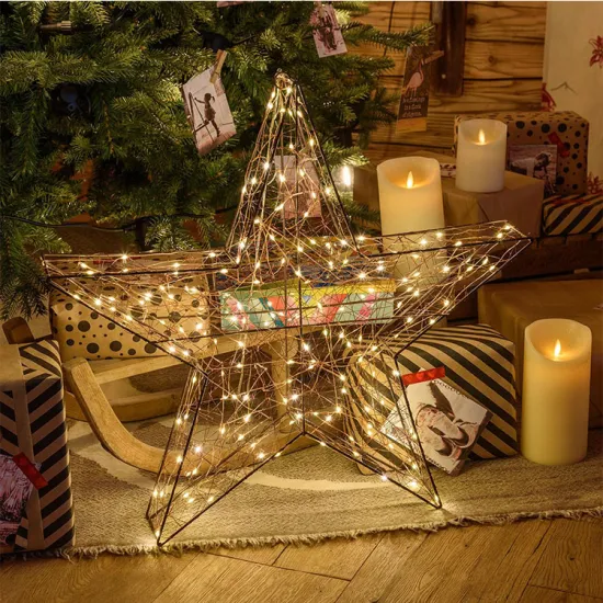 3D Five-pointed star Metal motif Christmas light