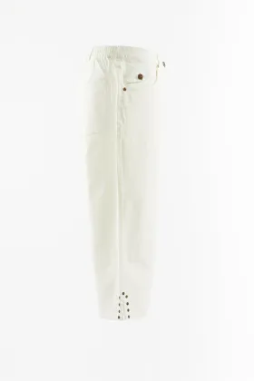 Cotton woven cropped trousers