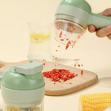 4-in-1 Mini USB Electric Garlic Masher Handheld Vegetable Slicer Chopper Set