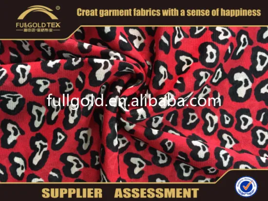 2016 New Fashion Red Leopard Print Net Lace Fabric