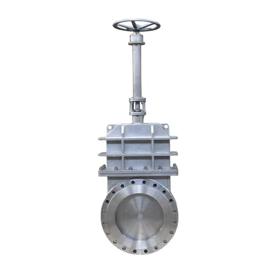 DN450 PN16 ss 304 flange hand wheel operation knife gate valve