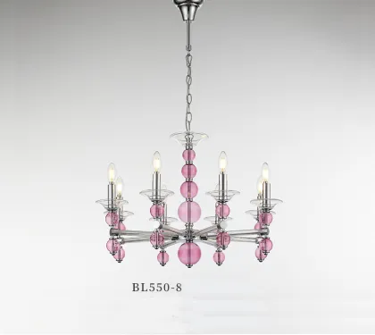 Modern Chihuly-Style Pink Murano Glass Chandelier