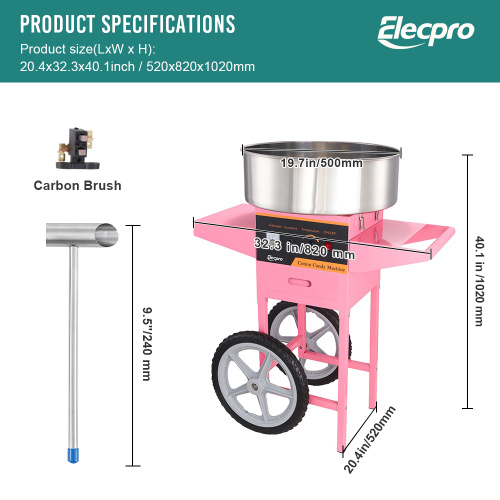 cotton candy machine on wheels Commercial Cotton Candy Maker for Home Party Manufactory