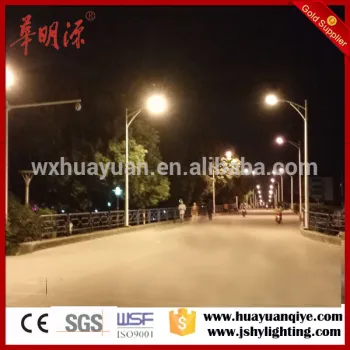 Galvanized and powder coating steel led street light poles with double arms or single arm for sale with led