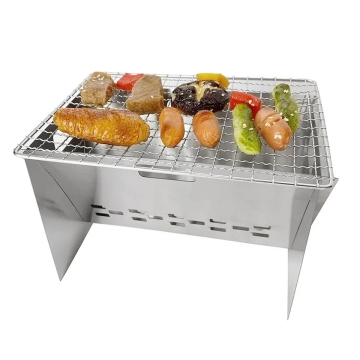 Portable Stainless Steel Detachable Charcoal Grill Stove for Camping and Travel