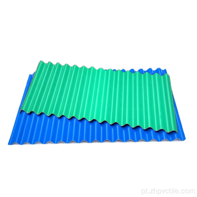 Color PVC Folha corrugada Blue telhado Preço
